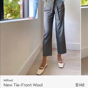 Aritzia New Tie Front Wool Pant